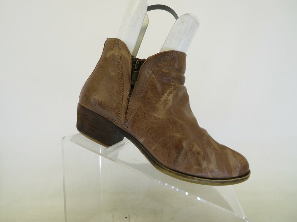 Lucky Brand Womens Brown Leather Ankle Fashion Boots Bootie Size 8 M